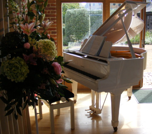 White Grand Piano - Pianist London